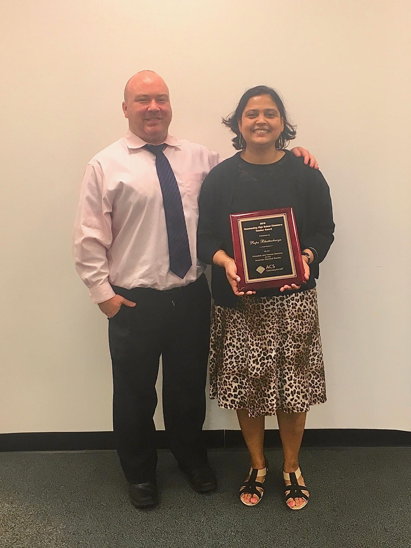 Dr. Bhattacharya Wins the 2018 ACS Outstanding High School Chemistry Teacher Award!